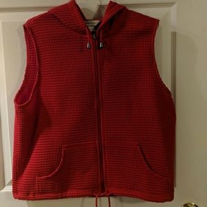 Waffle knit vest (hooded)